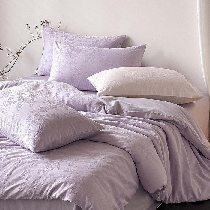 91家纺网 家纺一手货源 找家纺 Mr.pig猪先生水洗棉 2026新款简约全棉四件套系列（展示价格为控价，实际价格请联系客服） 梦想月季烟紫