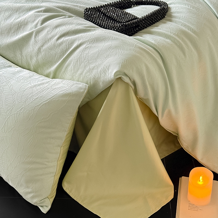 91家纺网 家纺一手货源 找家纺 Mr.pig猪先生水洗棉 2026新款简约全棉四件套系列（展示价格为控价，实际价格请联系客服） 简禾清水绿