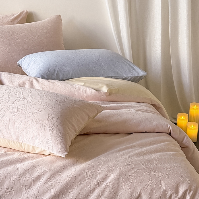 91家纺网 家纺一手货源 找家纺 Mr.pig猪先生水洗棉 2026新款简约全棉四件套系列（展示价格为控价，实际价格请联系客服） 简禾珀尔粉