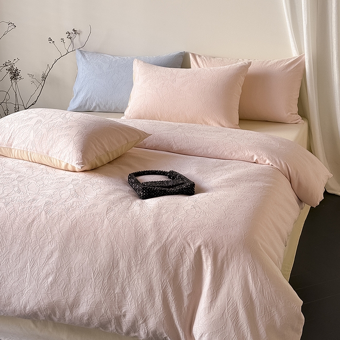 91家纺网 家纺一手货源 找家纺 Mr.pig猪先生水洗棉 2026新款简约全棉四件套系列（展示价格为控价，实际价格请联系客服） 简禾珀尔粉