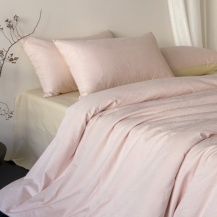 91家纺网 家纺一手货源 找家纺 Mr.pig猪先生水洗棉 2026新款简约全棉四件套系列（展示价格为控价，实际价格请联系客服） 简禾珀尔粉