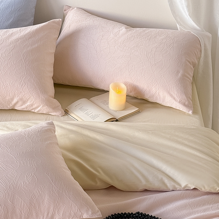 91家纺网 家纺一手货源 找家纺 Mr.pig猪先生水洗棉 2026新款简约全棉四件套系列（展示价格为控价，实际价格请联系客服） 简禾珀尔粉