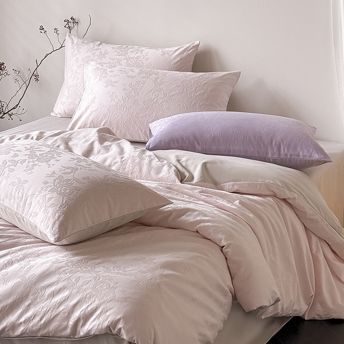 91家纺网 家纺一手货源 找家纺 Mr.pig猪先生水洗棉 2026新款简约全棉四件套系列（展示价格为控价，实际价格请联系客服） 梦想月季优雅粉