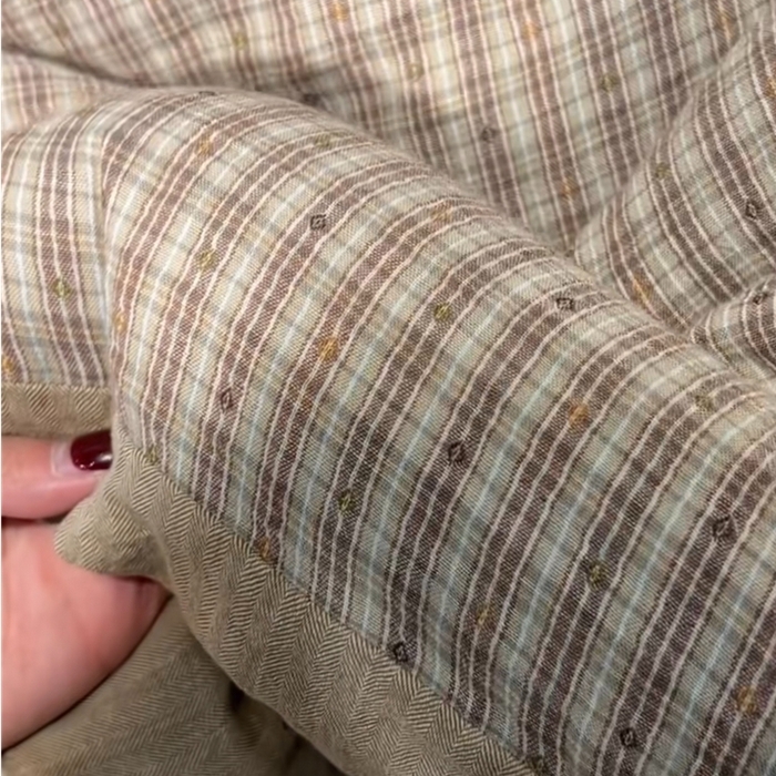 91家纺网 家纺一手货源 找家纺 （总）双层纱家居 2025新款AB版拉链款全棉纯棉色织提花双层纱四件套-摩卡星冰乐