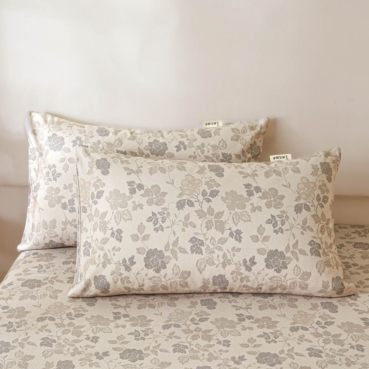 涵宸家纺 2026新款全棉提花老粗布-单枕套 枕套-藤间花