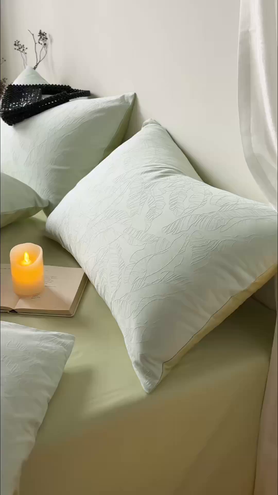 91家纺网 家纺一手货源 找家纺 Mr.pig猪先生水洗棉 2026新款简约全棉四件套系列（展示价格为控价，实际价格请联系客服） 简禾清水绿