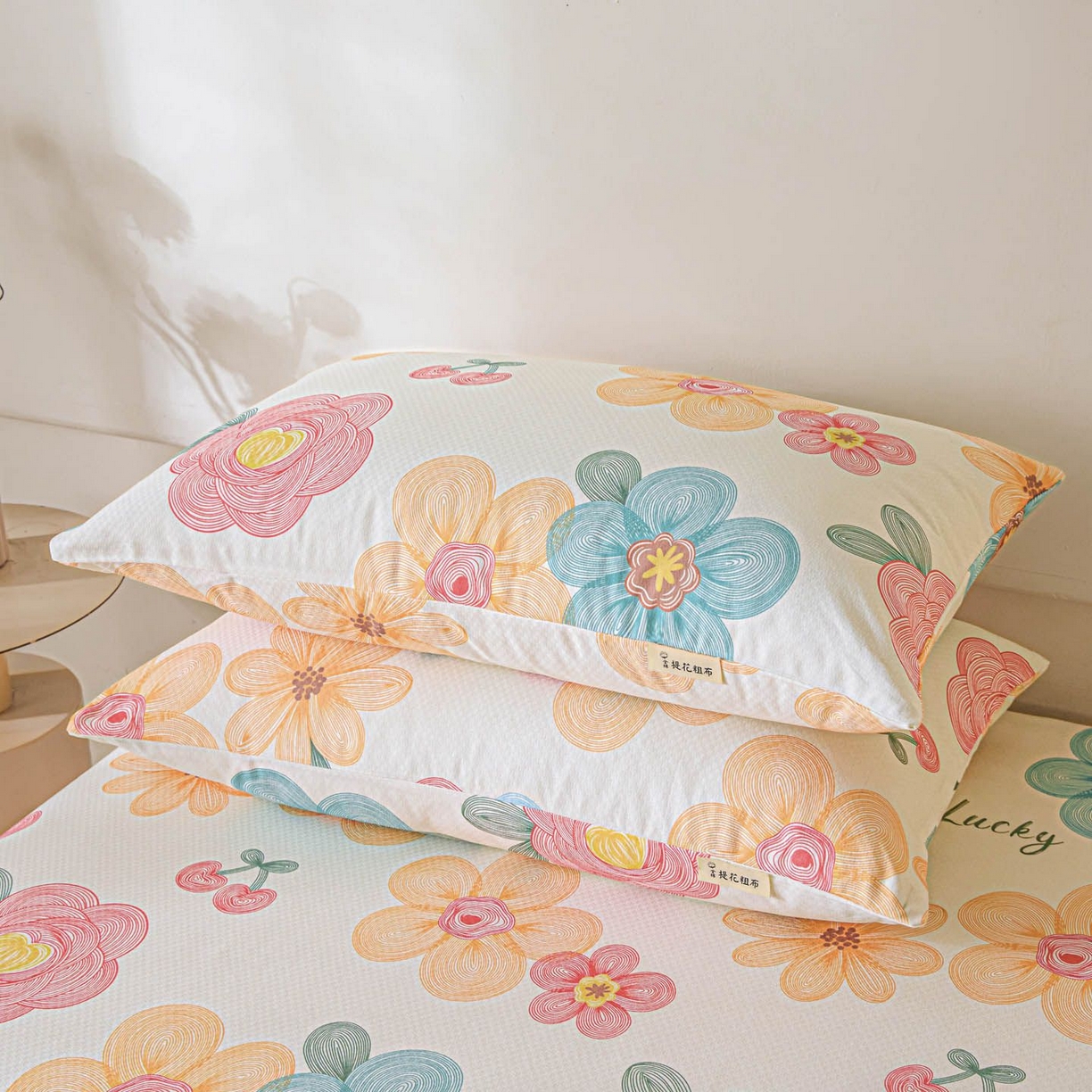 91家纺网 家纺一手货源 找家纺 涵宸家纺 2026新款全棉提花老粗布-单枕套 枕套-甜樱记