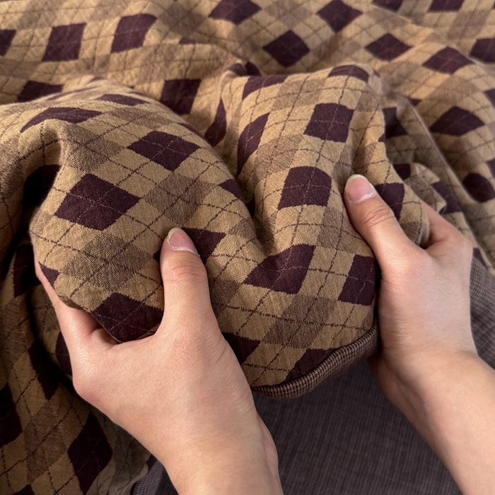 91家纺网 家纺一手货源 找家纺 （总）双层纱家居 2026新款AB版拉链款全棉纯棉色织提花双层纱四件套-凌香格