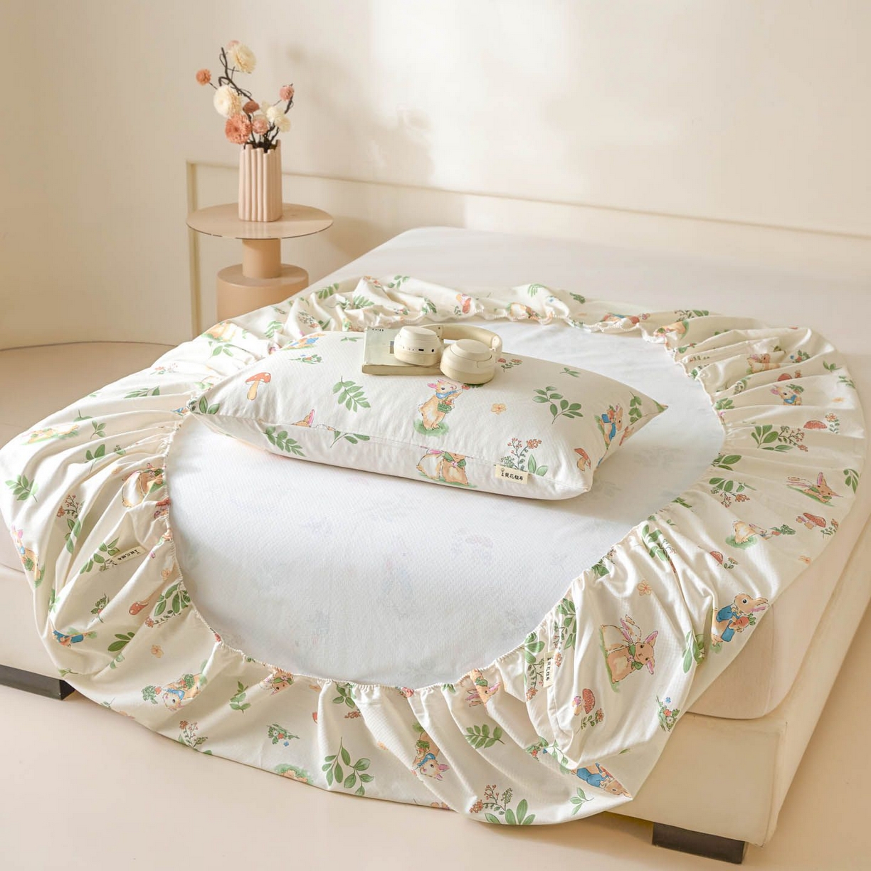 91家纺网 家纺一手货源 找家纺 涵宸家纺 2026新款全棉提花老粗布-单枕套 枕套-兔屿