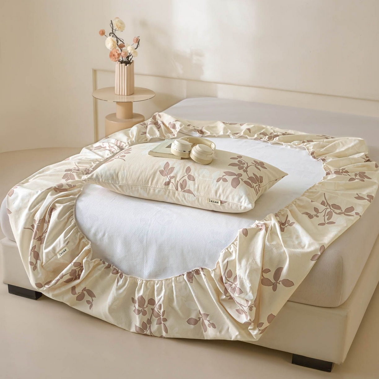 91家纺网 家纺一手货源 找家纺 涵宸家纺 2026新款全棉提花老粗布-单枕套 枕套-叶知秋