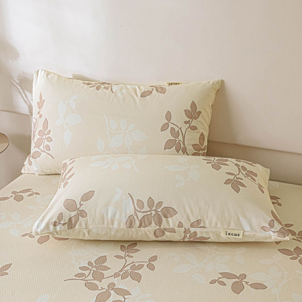 91家纺网 家纺一手货源 找家纺 涵宸家纺 2026新款全棉提花老粗布-单枕套 枕套-叶知秋