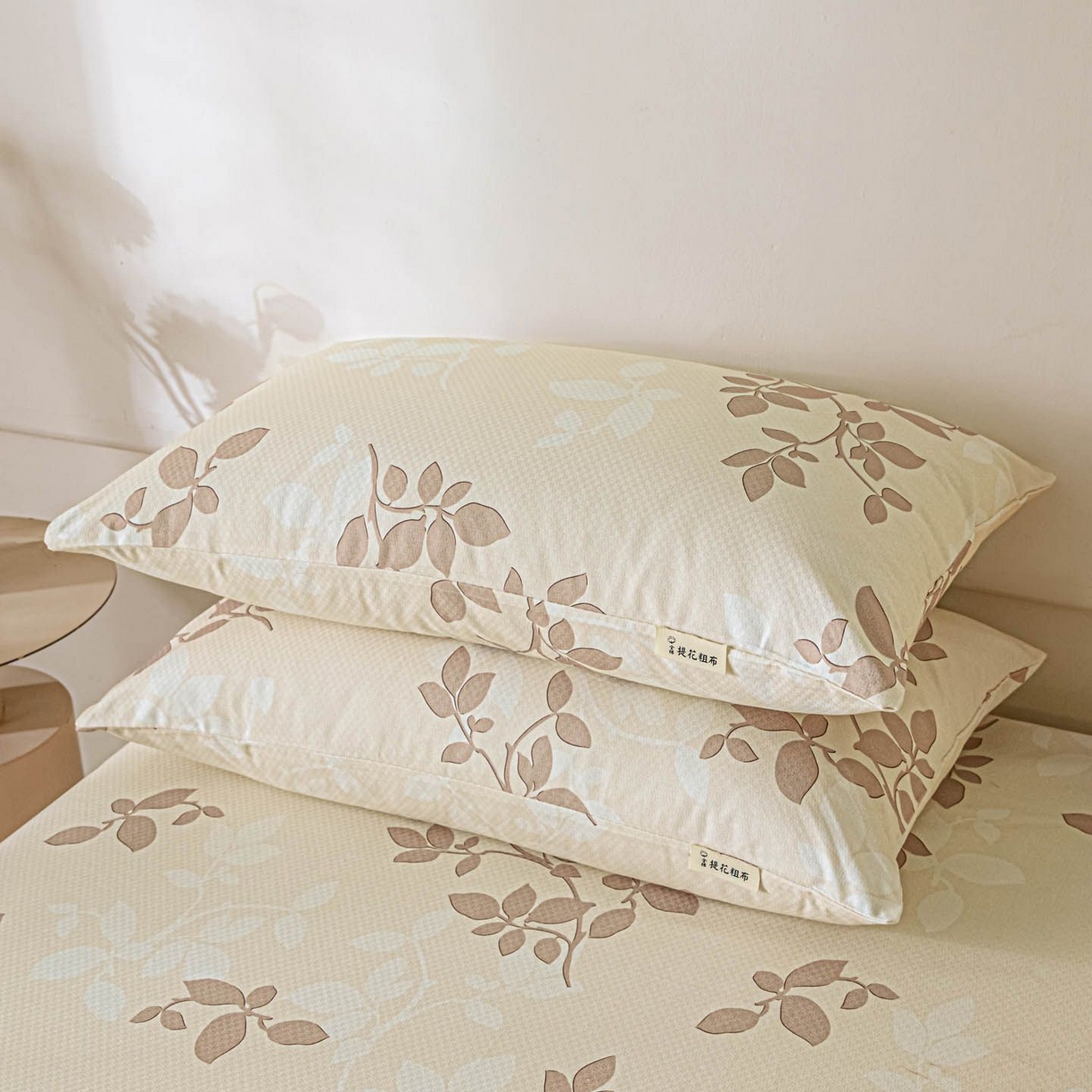 91家纺网 家纺一手货源 找家纺 涵宸家纺 2026新款全棉提花老粗布-单枕套 枕套-叶知秋