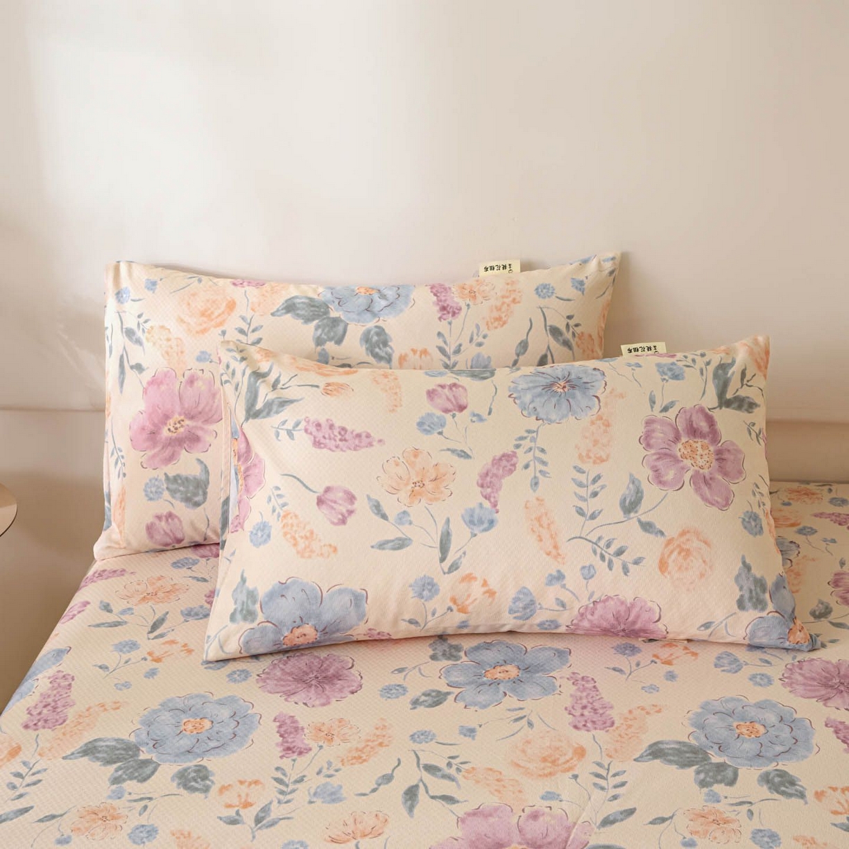 涵宸家纺 2026新款全棉提花老粗布-单枕套 枕套-紫晴空