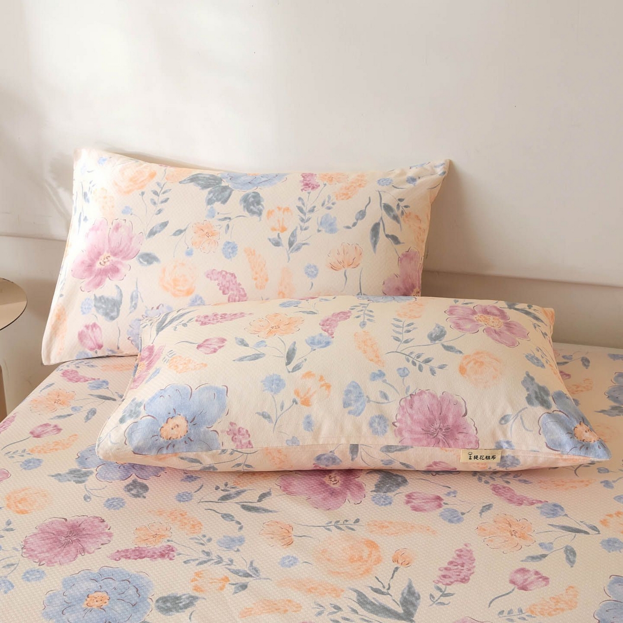 91家纺网 家纺一手货源 找家纺 涵宸家纺 2026新款全棉提花老粗布-单枕套 枕套-紫晴空