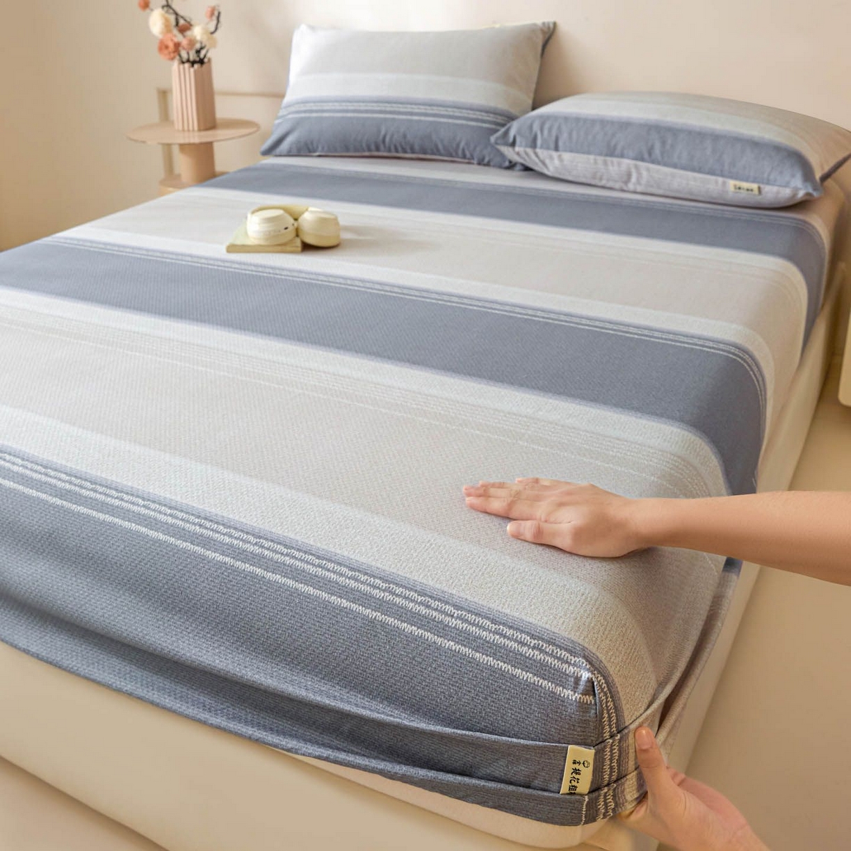 91家纺网 家纺一手货源 找家纺 （总）涵宸家纺 2026新款全棉提花老粗布-单床笠