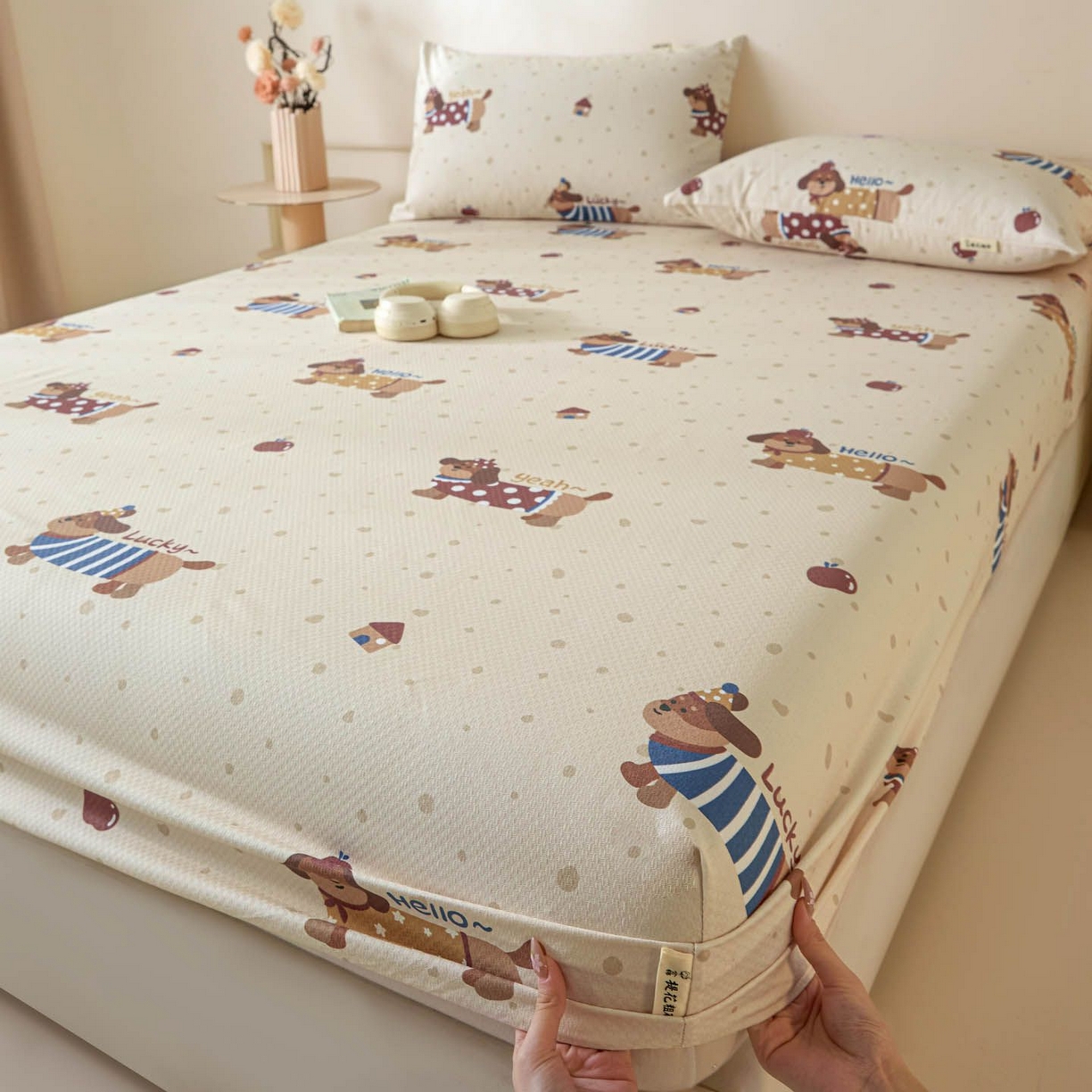 91家纺网 家纺一手货源 找家纺 （总）涵宸家纺 2026新款全棉提花老粗布-单床笠