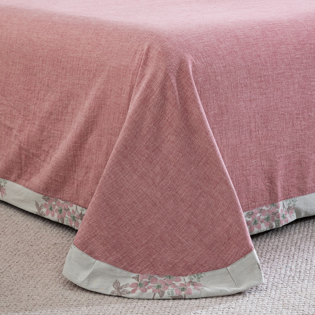 91家纺网 家纺一手货源 找家纺 双层纱家居 2025新款临江仙-粉全棉纯棉色织提花纽扣款四件套 临江仙-蓝