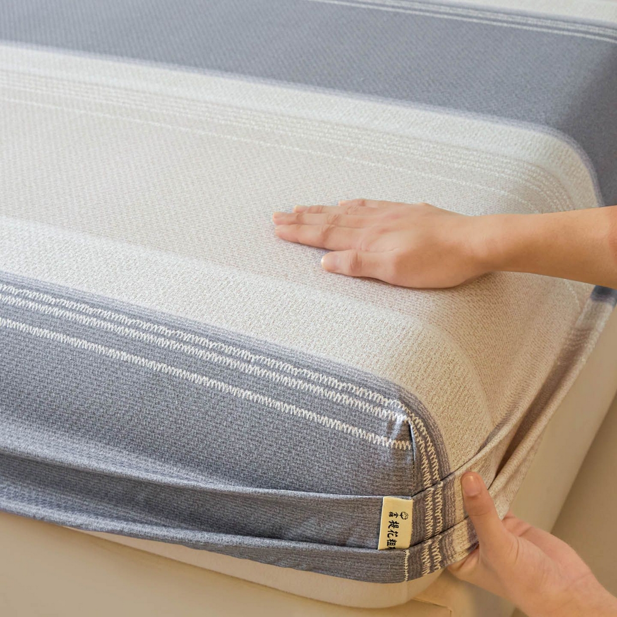 91家纺网 家纺一手货源 找家纺 涵宸家纺 2026新款全棉提花老粗布-单床笠 床笠-北欧风光