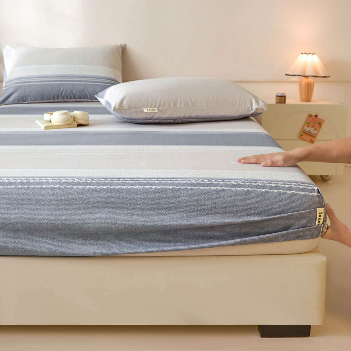 91家纺网 家纺一手货源 找家纺 涵宸家纺 2026新款全棉提花老粗布-单床笠 床笠-北欧风光