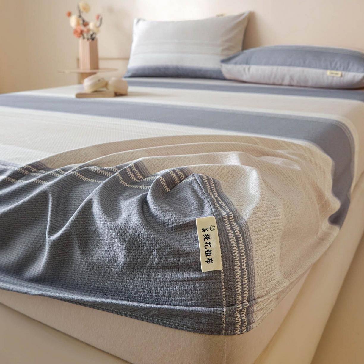 91家纺网 家纺一手货源 找家纺 涵宸家纺 2026新款全棉提花老粗布-单床笠 床笠-北欧风光