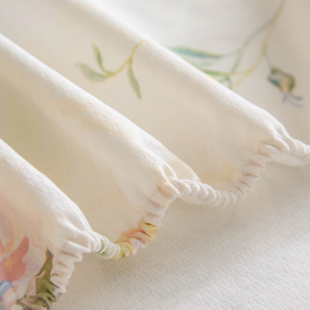 91家纺网 家纺一手货源 找家纺 涵宸家纺 2026新款全棉提花老粗布-单床笠 床笠-彩花语