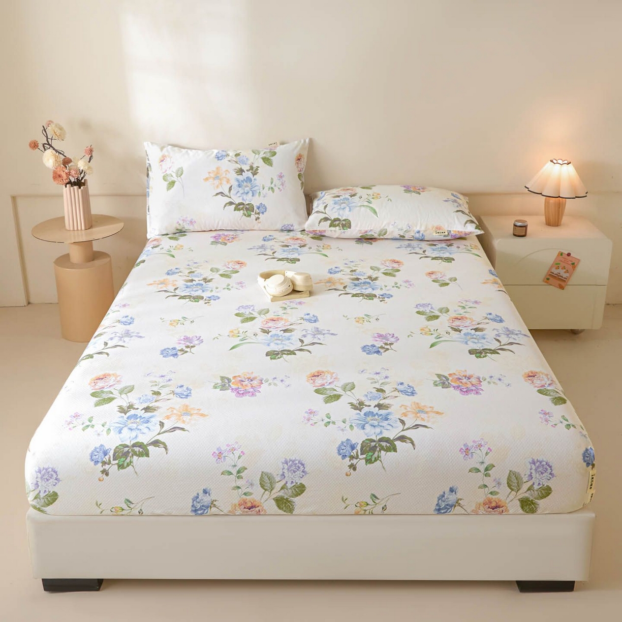 91家纺网 家纺一手货源 找家纺 涵宸家纺 2026新款全棉提花老粗布-单床笠 床笠-彩花语