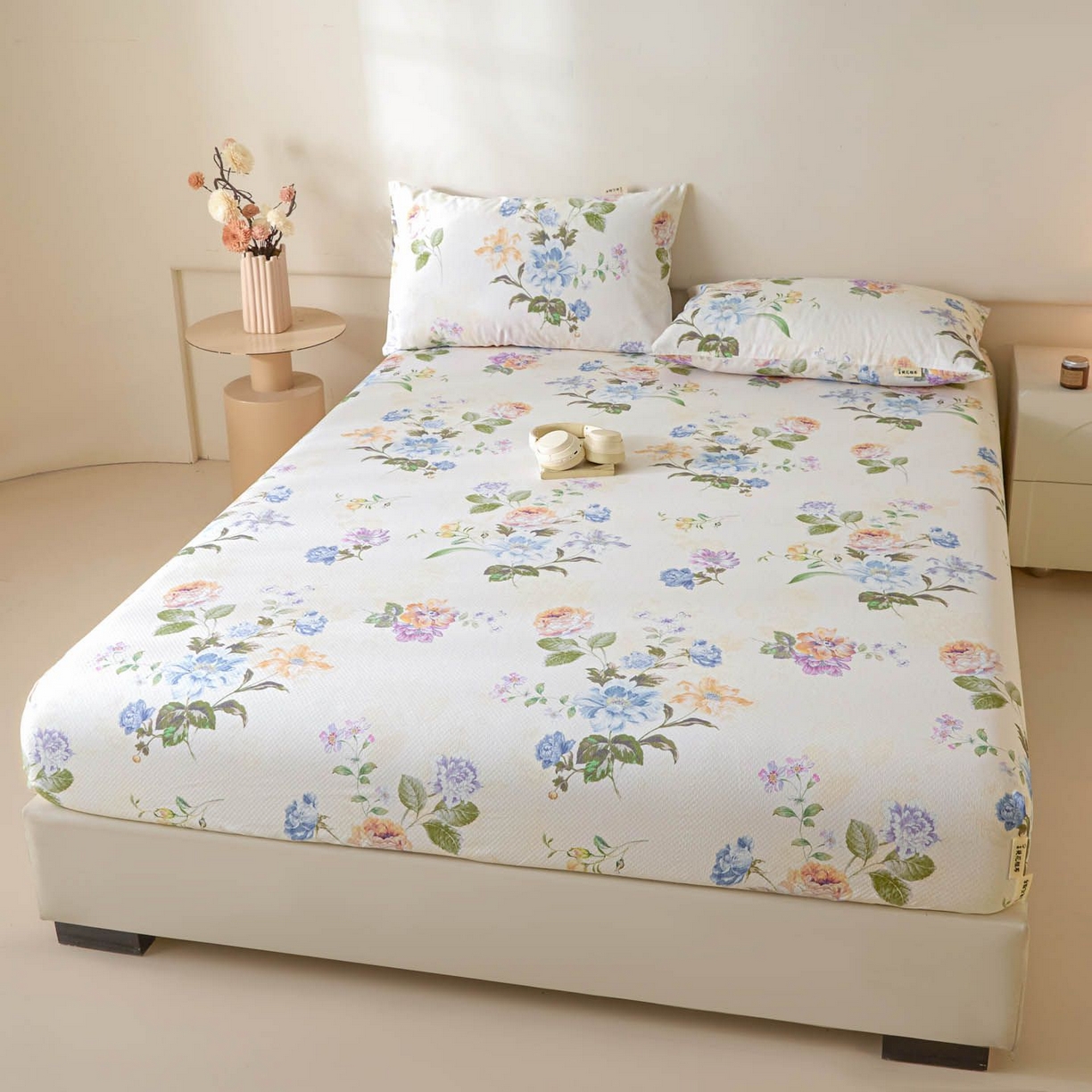 91家纺网 家纺一手货源 找家纺 涵宸家纺 2026新款全棉提花老粗布-单床笠 床笠-彩花语