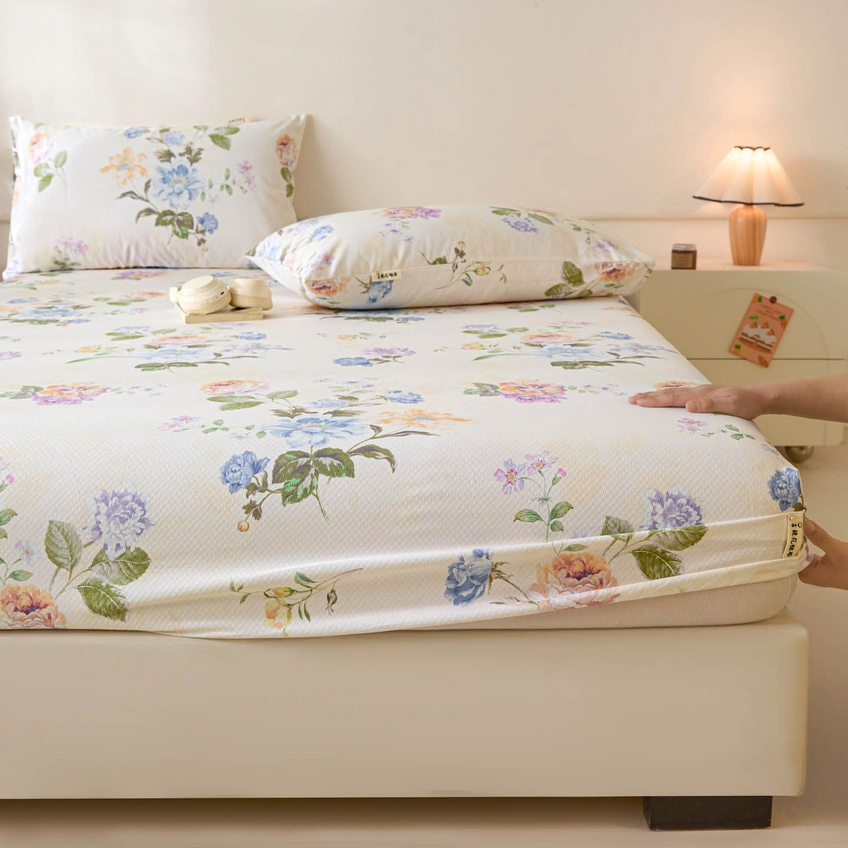 91家纺网 家纺一手货源 找家纺 涵宸家纺 2026新款全棉提花老粗布-单床笠 床笠-彩花语