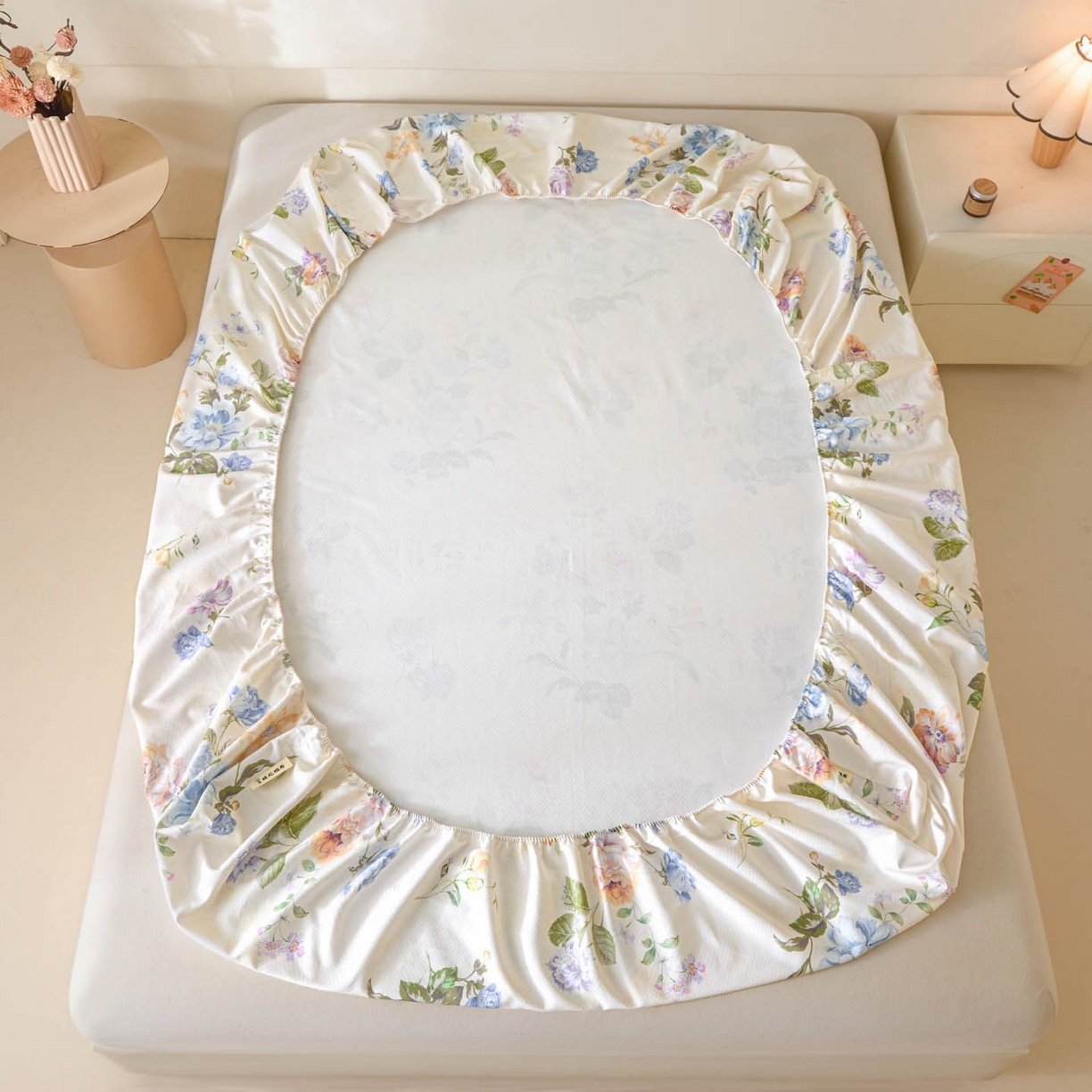 91家纺网 家纺一手货源 找家纺 涵宸家纺 2026新款全棉提花老粗布-单床笠 床笠-彩花语