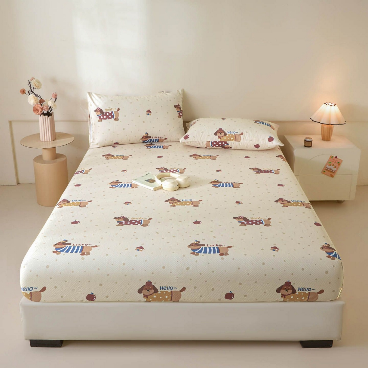 91家纺网 家纺一手货源 找家纺 涵宸家纺 2026新款全棉提花老粗布-单床笠 床笠-彩运