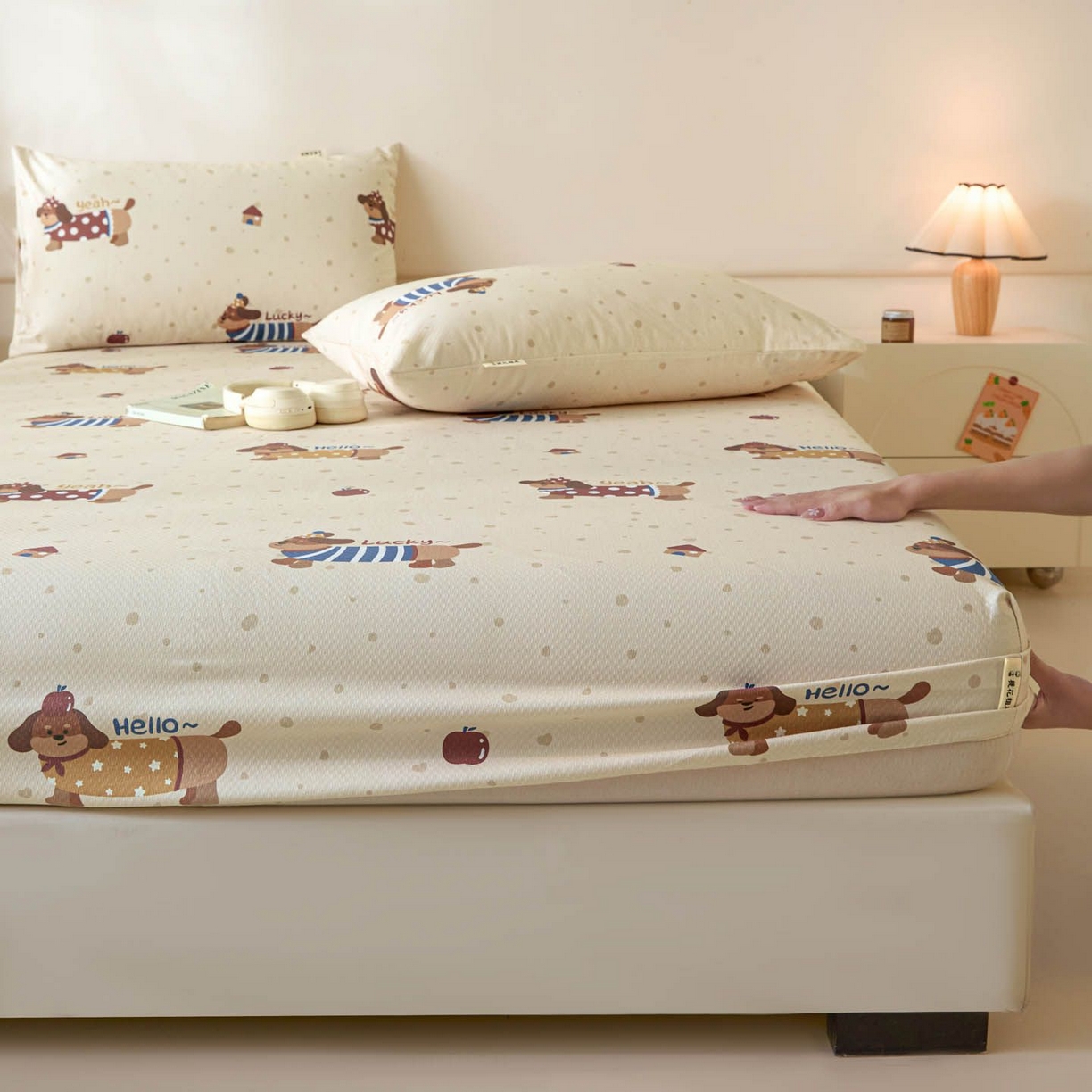 91家纺网 家纺一手货源 找家纺 涵宸家纺 2026新款全棉提花老粗布-单床笠 床笠-彩运