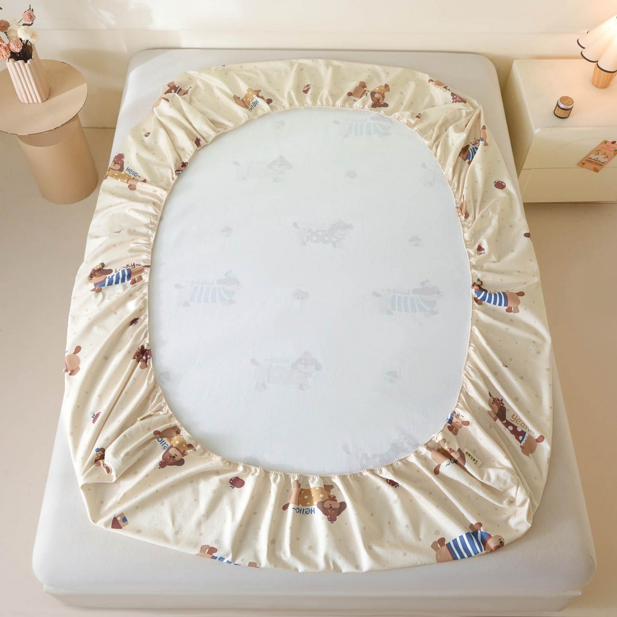 91家纺网 家纺一手货源 找家纺 涵宸家纺 2026新款全棉提花老粗布-单床笠 床笠-彩运