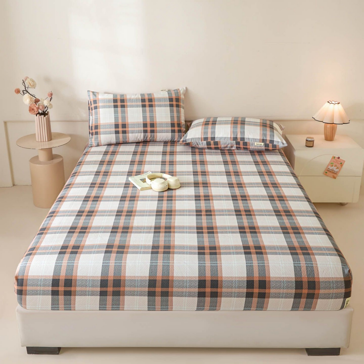 91家纺网 家纺一手货源 找家纺 涵宸家纺 2026新款全棉提花老粗布-单床笠 床笠-光间筑