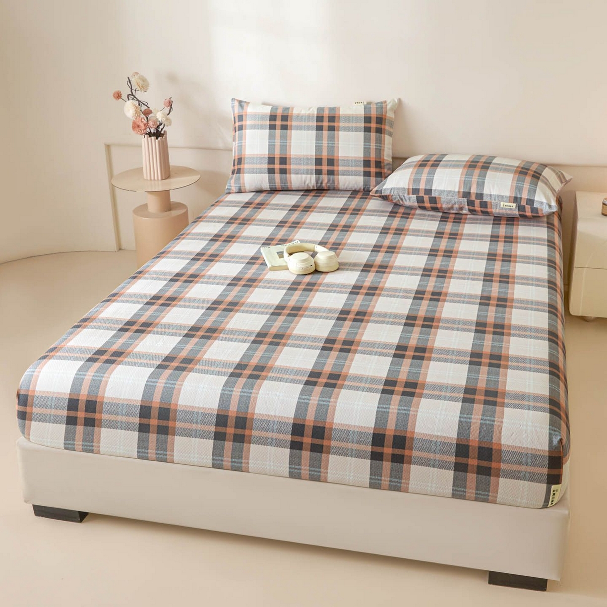 91家纺网 家纺一手货源 找家纺 涵宸家纺 2026新款全棉提花老粗布-单床笠 床笠-光间筑