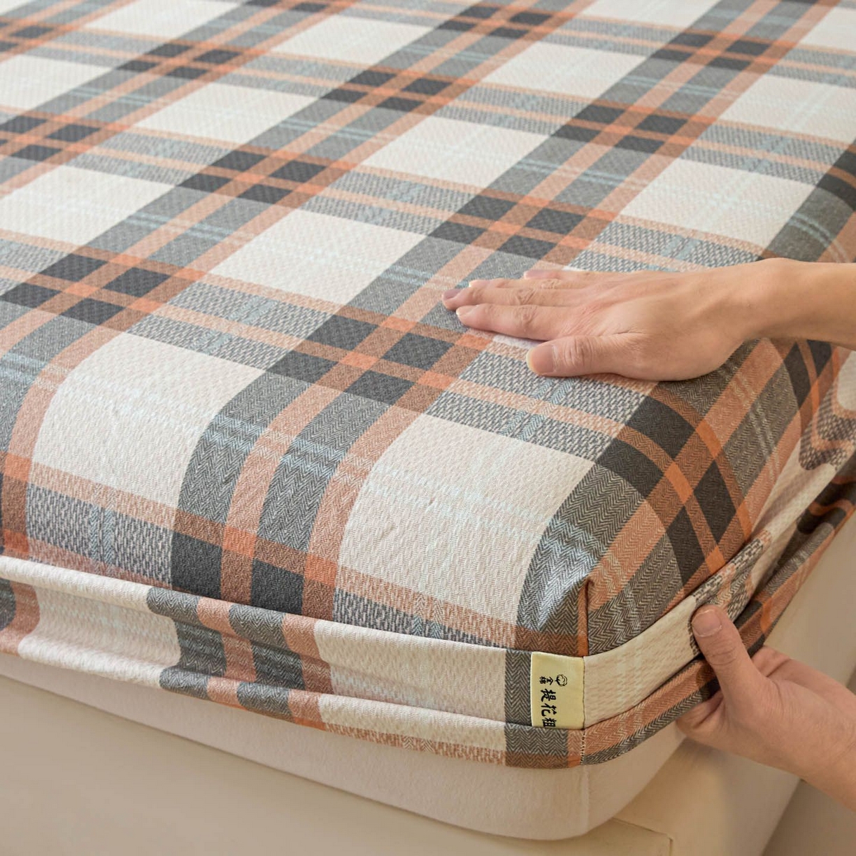 91家纺网 家纺一手货源 找家纺 涵宸家纺 2026新款全棉提花老粗布-单床笠 床笠-光间筑