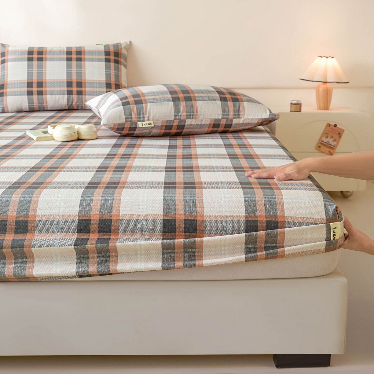 91家纺网 家纺一手货源 找家纺 涵宸家纺 2026新款全棉提花老粗布-单床笠 床笠-光间筑