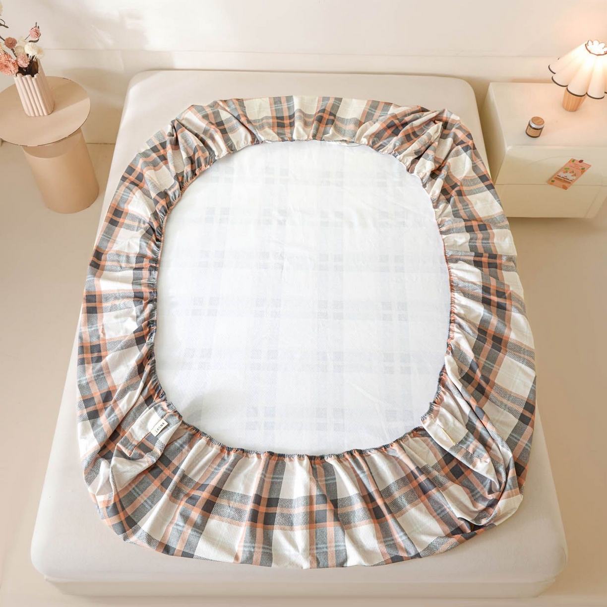 91家纺网 家纺一手货源 找家纺 涵宸家纺 2026新款全棉提花老粗布-单床笠 床笠-光间筑