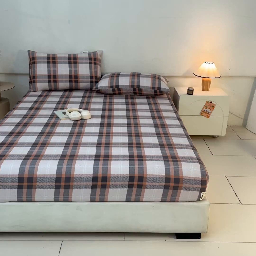 91家纺网 家纺一手货源 找家纺 涵宸家纺 2026新款全棉提花老粗布-单床笠 床笠-光间筑