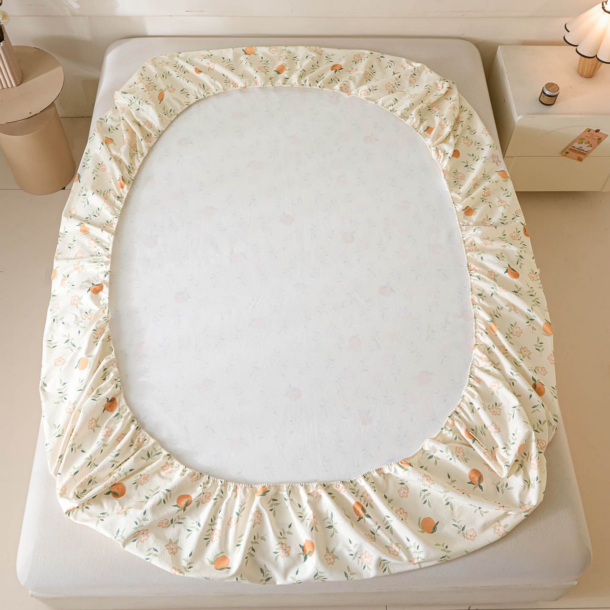 91家纺网 家纺一手货源 找家纺 涵宸家纺 2026新款全棉提花老粗布-单床笠 床笠-桔趣