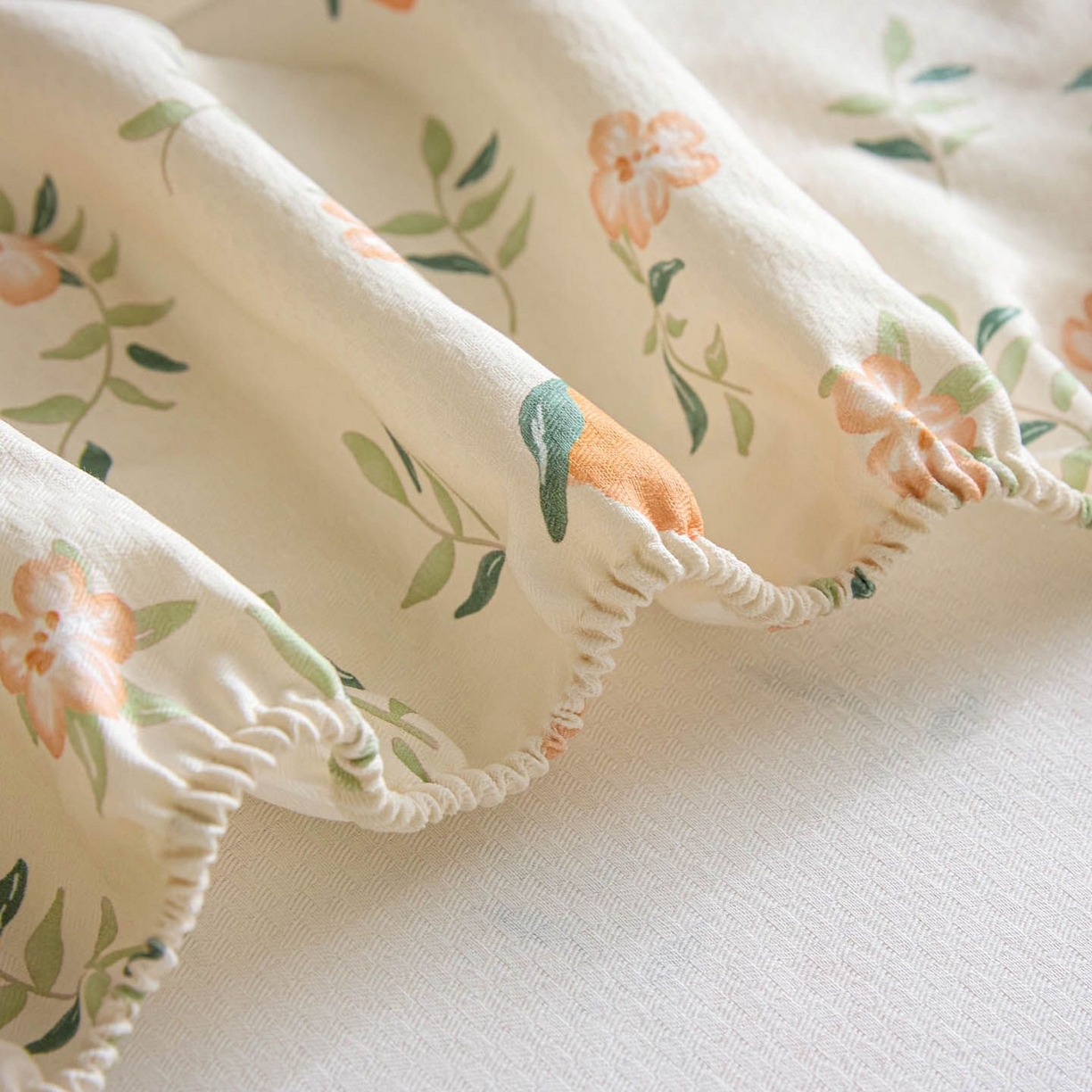 91家纺网 家纺一手货源 找家纺 涵宸家纺 2026新款全棉提花老粗布-单床笠 床笠-桔趣