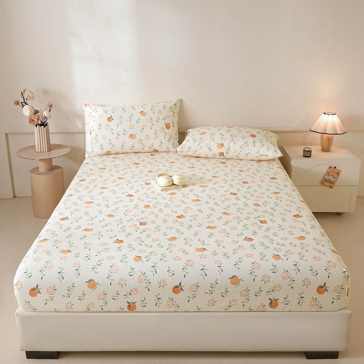 91家纺网 家纺一手货源 找家纺 涵宸家纺 2026新款全棉提花老粗布-单床笠 床笠-桔趣