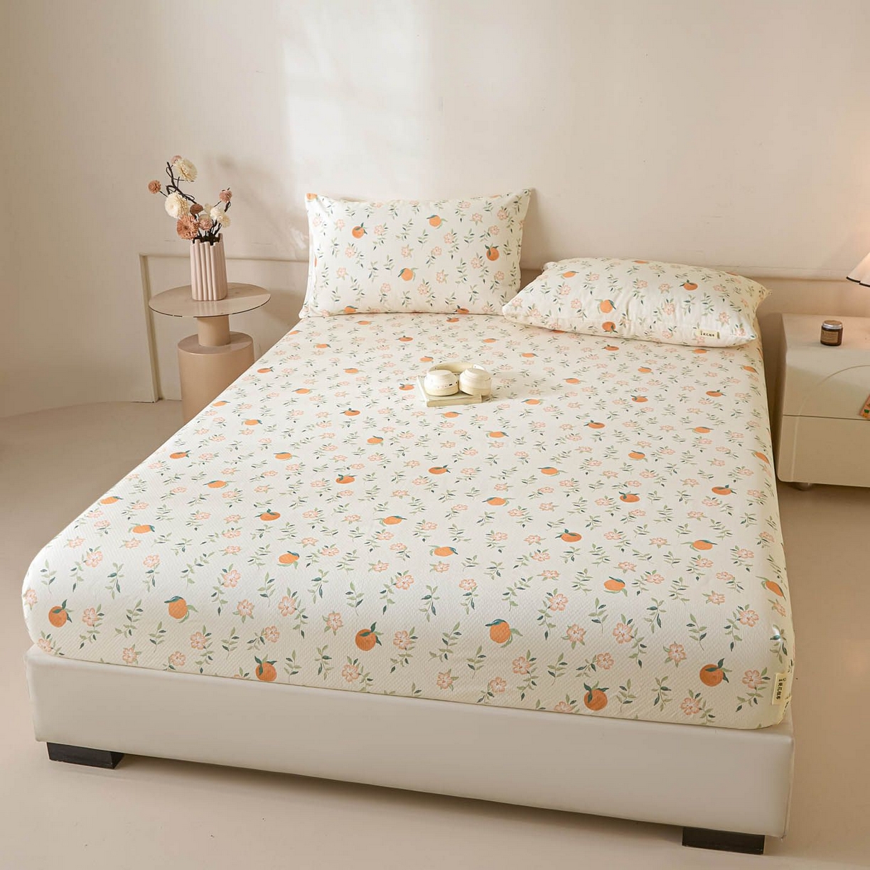 91家纺网 家纺一手货源 找家纺 涵宸家纺 2026新款全棉提花老粗布-单床笠 床笠-桔趣