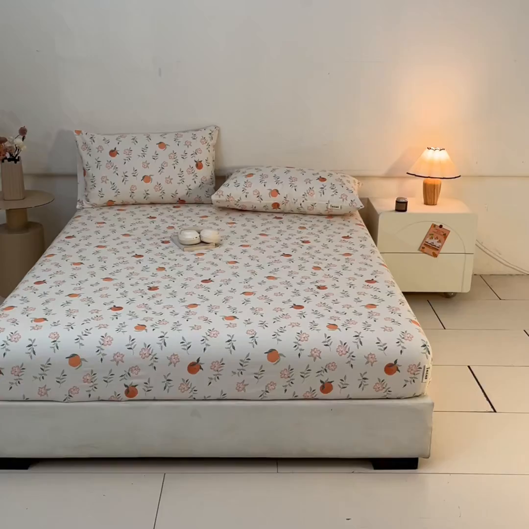 91家纺网 家纺一手货源 找家纺 涵宸家纺 2026新款全棉提花老粗布-单床笠 床笠-桔趣