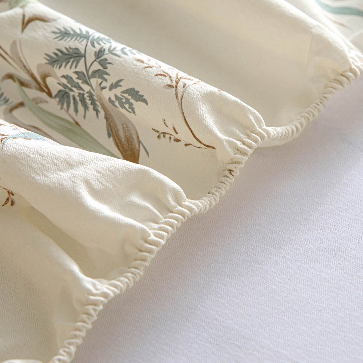 91家纺网 家纺一手货源 找家纺 涵宸家纺 2026新款全棉提花老粗布-单床笠 床笠-绿意然