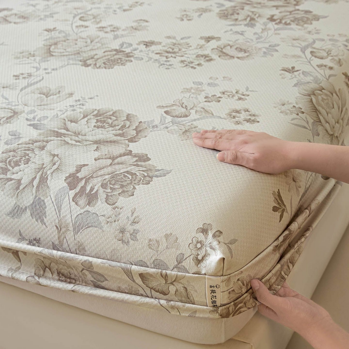 91家纺网 家纺一手货源 找家纺 涵宸家纺 2026新款全棉提花老粗布-单床笠 床笠-挪威花园