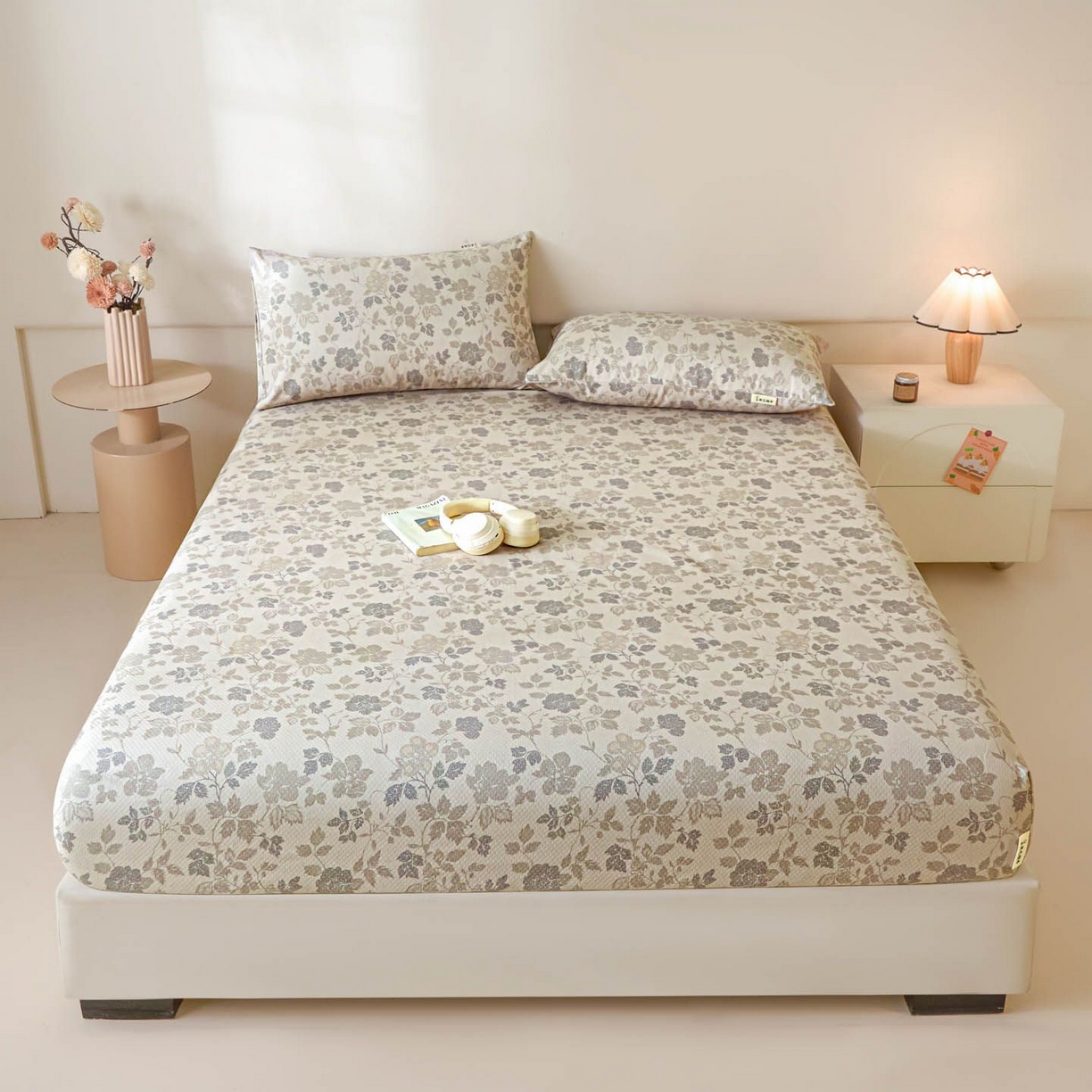 91家纺网 家纺一手货源 找家纺 涵宸家纺 2026新款全棉提花老粗布-单床笠 床笠-藤间花