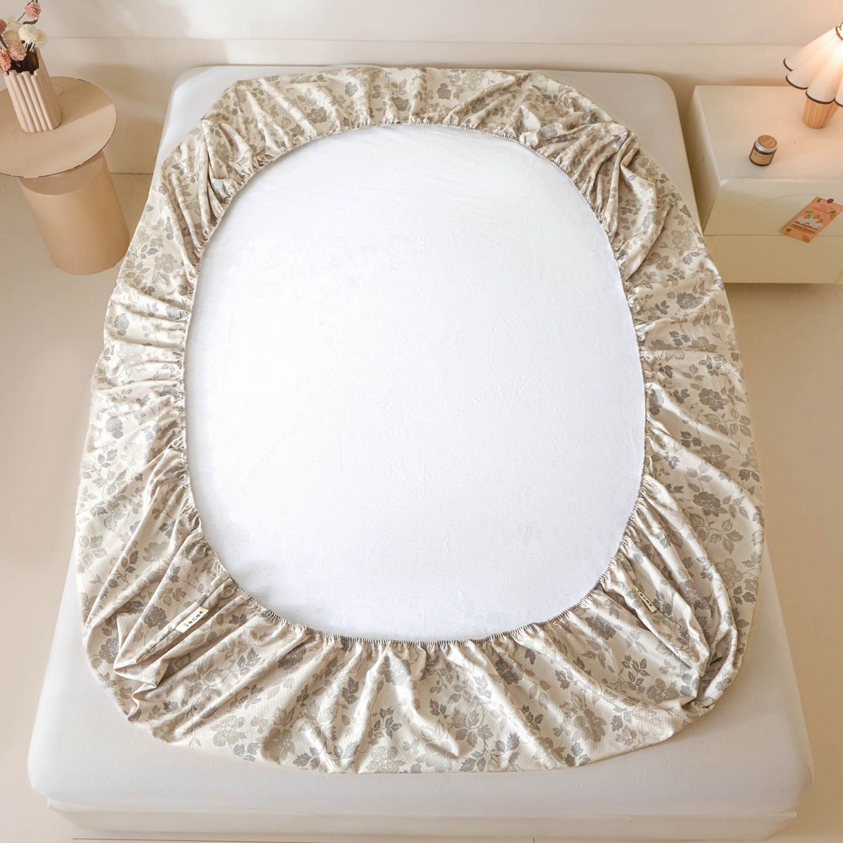 91家纺网 家纺一手货源 找家纺 涵宸家纺 2026新款全棉提花老粗布-单床笠 床笠-藤间花