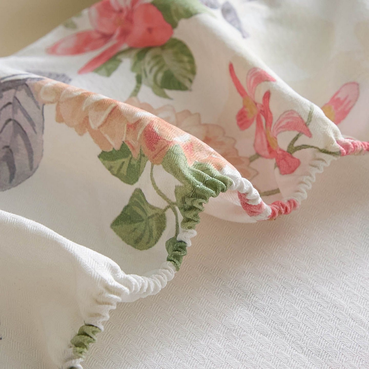 91家纺网 家纺一手货源 找家纺 涵宸家纺 2026新款全棉提花老粗布-单床笠 床笠-兔伴花