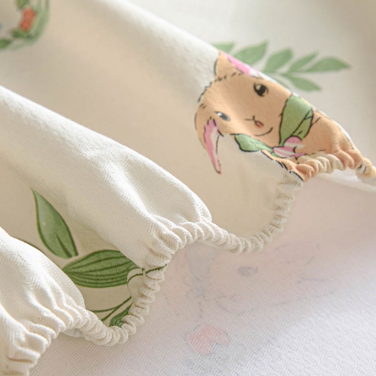 91家纺网 家纺一手货源 找家纺 涵宸家纺 2026新款全棉提花老粗布-单床笠 床笠-兔屿