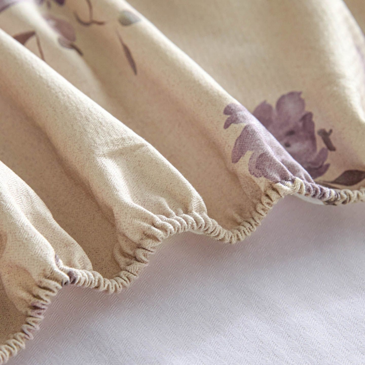 91家纺网 家纺一手货源 找家纺 涵宸家纺 2026新款全棉提花老粗布-单床笠 床笠-紫色花语